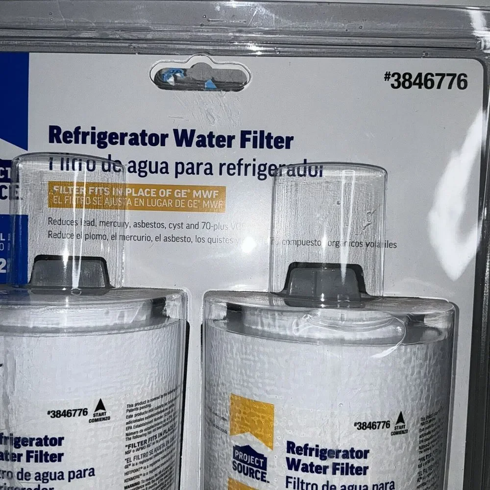 Project Source Refrigerator Water Filter #3846776 G-1-2 fits GE MWF - 2-Pack NEW
